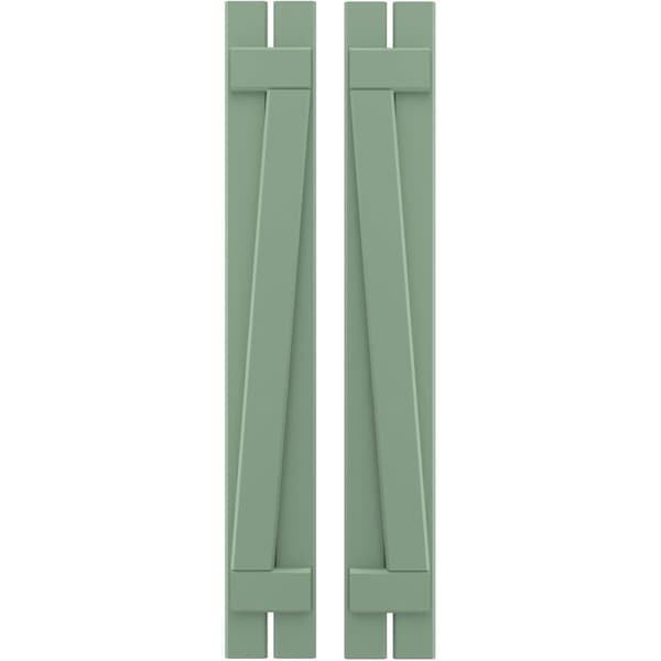 Ekena Millwork Americraft 2-Board (2 Batten) Wood Spaced Board-n-Batten Shutters w/ Z-Bar, ARW102SB207X37TGH, PR ARW102SB207X37TGH - main